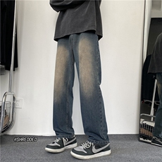 抖音品质高街复古水洗修身直筒牛仔裤休闲裤B315-K23493-p55控75，男装牛仔裤，电商B315