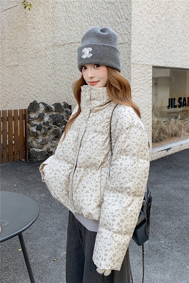 超好看碎花羽绒服女冬季2025新款韩系甜美小个子短款白鸭绒厚外套,女装羽绒服,2C218