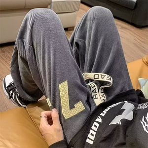 美式裤子男款秋季直筒宽松男裤春秋款休闲束脚卫裤XK14-P40图片