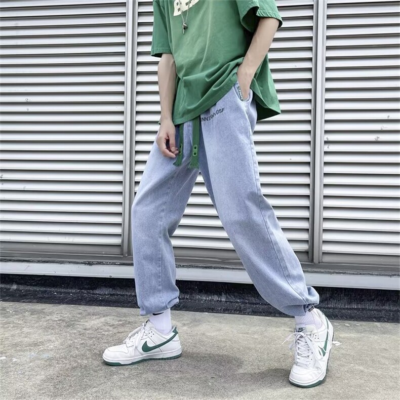 牛仔裤男夏季潮牌宽松大码休闲裤子高街设计感N3079P40,男装牛仔裤,星座1116-2