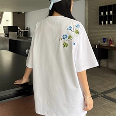 网图现货美式宽松复古刺绣圆领T恤男8147/特P30，男装T恤，星座205-3