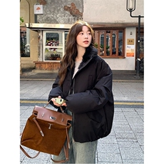 高级拼接毛领花苞派克服巴恩风棉斯男女同款外套M8856，女装短外套，星座1116A（原606A-3）