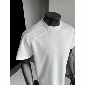 美式重磅cleanfit正肩设计短袖T恤夏季重磅硬汉小领口半袖衣服男图片