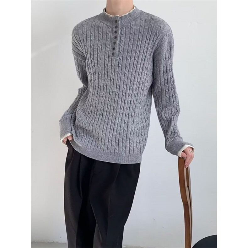 JY339-P58美式复古休闲慵懒风V领针织衫男网图,男装针织衫/毛衣,星座1501-3