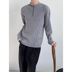 JY339-P58美式复古休闲慵懒风V领针织衫男网图，男装针织衫/毛衣，星座1501-3
