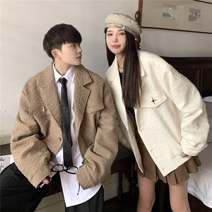 1港风美式潮牌宽松情侣女大码M-5XL休闲夹克外套男JK8748P95控128图片