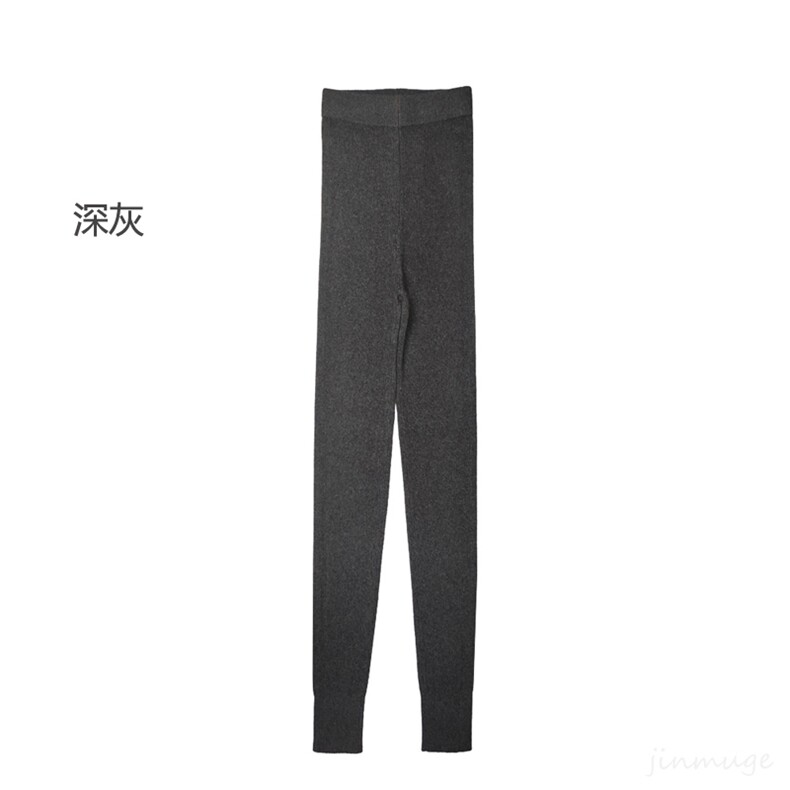 高品质羊绒瑜伽裤黑色显瘦高腰紧身设计柔软舒适贴肤体验,女装瑜伽裤/运动裤,金牧歌羊绒裤