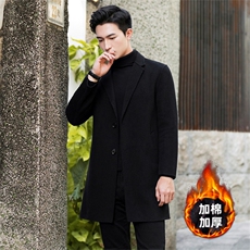 秋冬新款羊毛羊绒大衣男士宽松休闲呢子加厚中长款毛呢外套修身男，男装毛呢大衣，星座505-2（原电商A260-1)