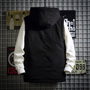 网格机能拉链连帽棉马甲男冬季百搭青年马夹A090-MJ20 P75 限98图片