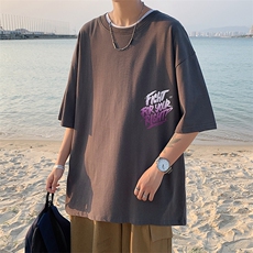 夏款大码纯宽松短袖T恤2023个性印花男女同款1166-P38控价58，男装T恤，电商A441-1