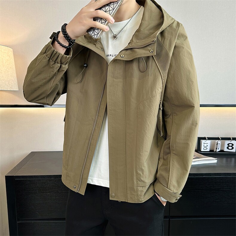 2026店主风春季简约休闲连帽冲锋衣轻薄夹克外套男9611-P95，男装夹克，电商A413