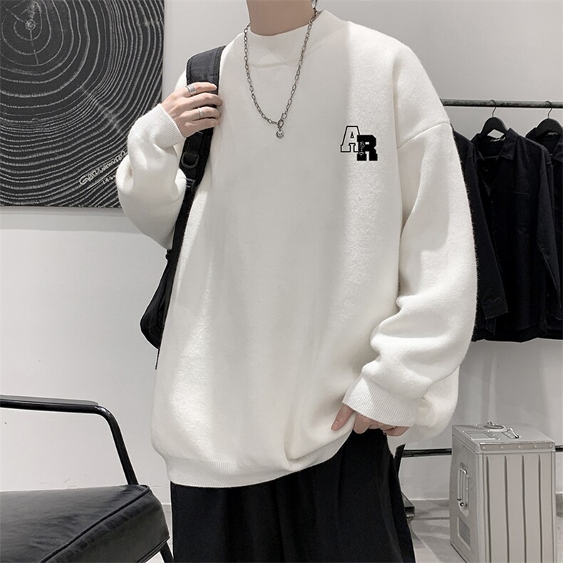 8XL半高领毛衣男大码胖子针织衫毛线衣M18369-P45加绒款-P65,男装针织衫/毛衣,电商A040