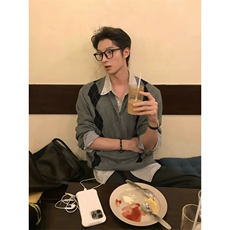 网图有货菱格针织Polo衫提花毛衣miu系长袖外套男女A1057-P58，男装针织衫/毛衣，星座1505