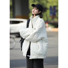 菱形格棉服外套W1858P105控138，男装棉衣，星座1018-3