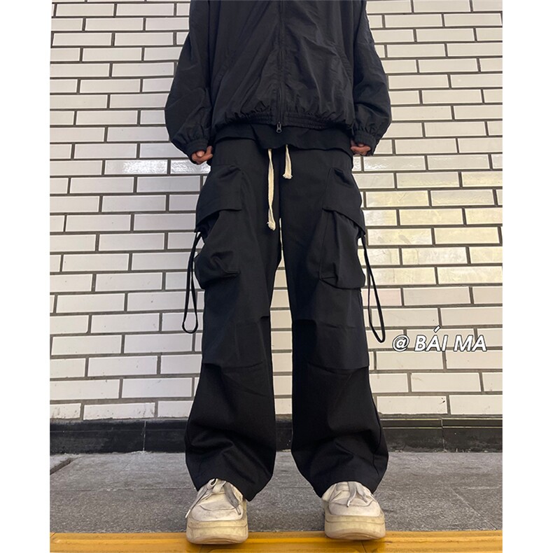 美式高街4工装直筒裤男潮牌hiphop阔腿拖地裤XZ211-1-K2202-P65,男装工装外套,星座211-1