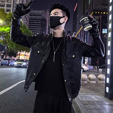 机车立领皮衣外套男潮流高级感PU皮夹克外套A368-P3310-P128，男装夹克，电商A368