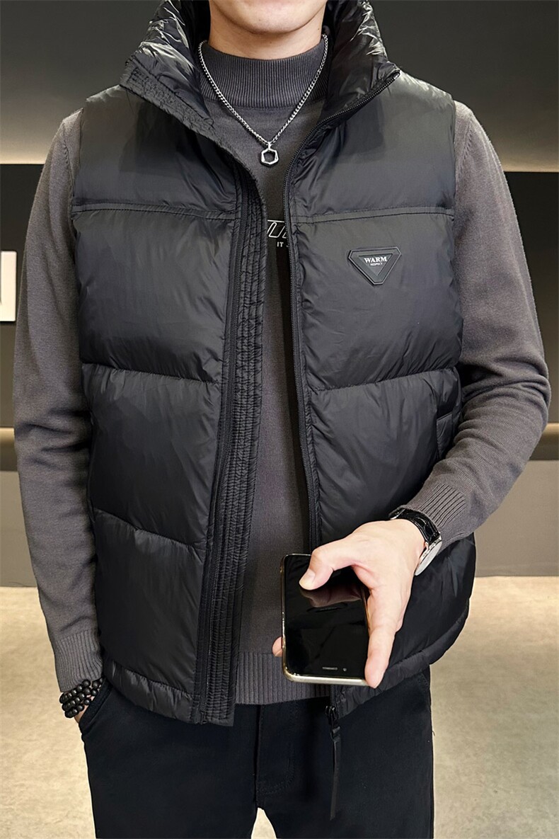 短款立领羽绒马甲男休闲日系面包服保暖外套马甲背心M75-P110,男装背心/马甲,电商A237