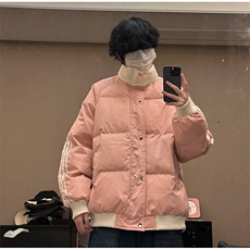防水防污！中性风立领条纹面包服棉衣加厚保暖1611B-M99-P90，男装棉衣，星座1611B