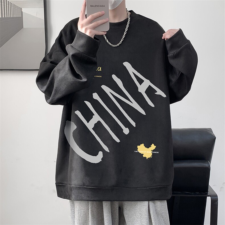 麂皮绒卫衣男大码重磅长袖t恤男JW81208-P35,男装卫衣,电商A040