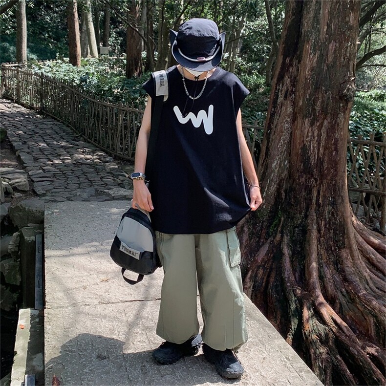 电商DSA028-BXFB2301棉P25夏季新款印花背心休闲圆领男,男装背心/马甲,电商A028