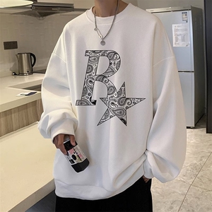 特大码薄款套头卫衣春秋加肥加大号纯棉休闲长袖胖子肥佬打底衫男图片