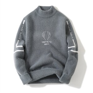 冬季水貂绒毛衣男士圆领加绒加厚保暖针织衫  FD6107 P43图片