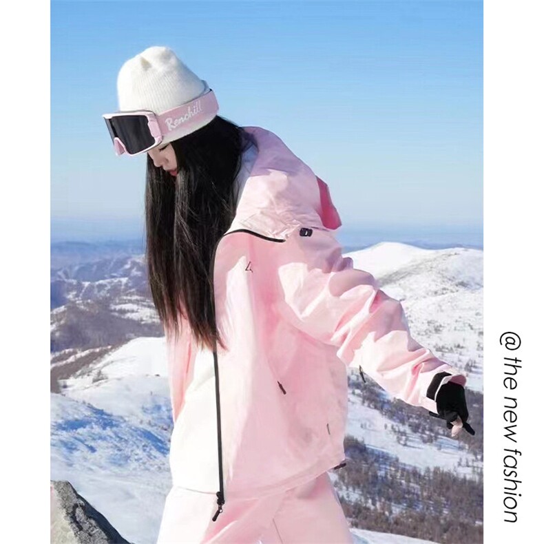 冬新防风防水拉链魔术贴滑雪服男女同款潮流大码夹克外套M34-P140图片