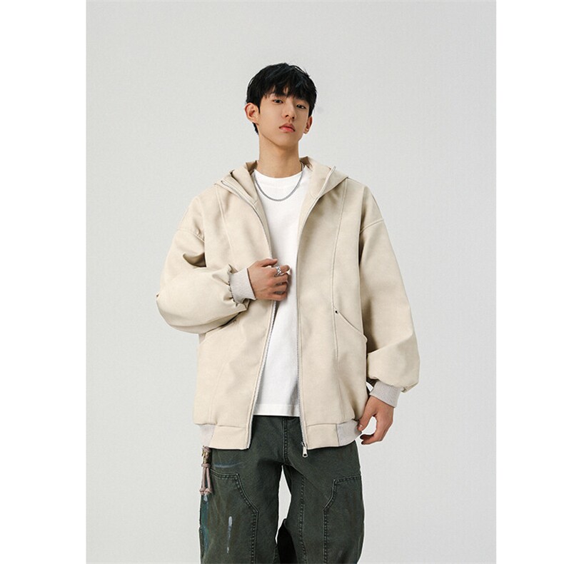 春季皮衣美式潮牌青少年百搭夹克情侣春装外套XZ102B-1-JK2563P85图片
