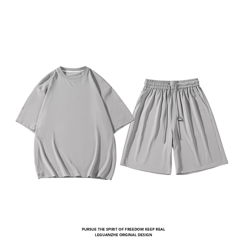 2024 夏季新款 港风白底大码冰丝短袖T恤套装M-5X HQ24506-P60图片