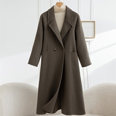2025年秋季长袖常规大衣时尚百搭通勤中长款，女装毛呢外套，怡欣双面呢工厂店