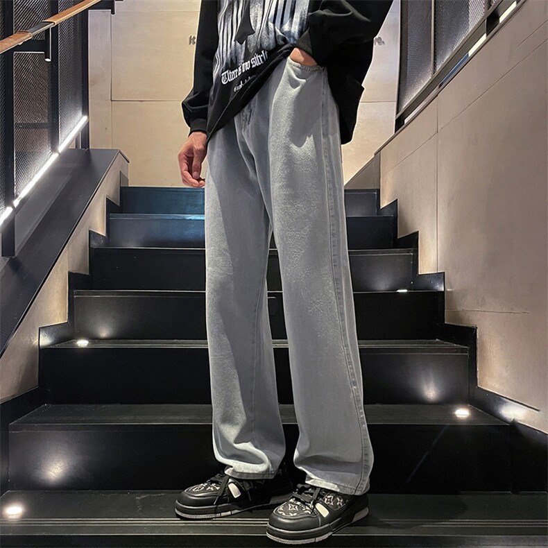 美式高街牛仔裤宽松中性男女潮牌个性显高休闲裤B381-1/722/p48,男装牛仔裤,电商B381-1