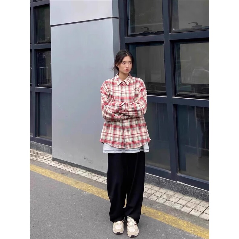 美式复古长袖衬衫男女休闲宽松痞帅情侣衬衣外套潮GA145-P38,男装衬衫,星座208-5