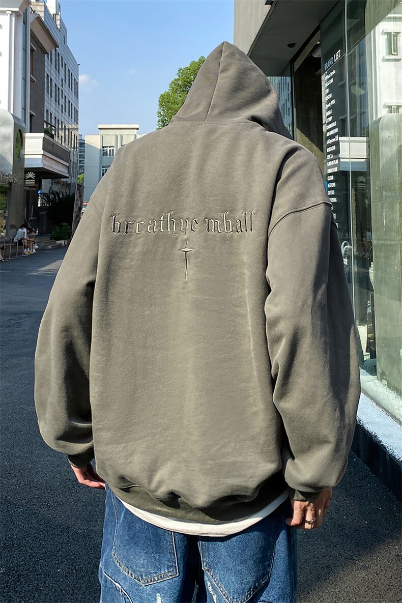 QC5189-TP45控价58秋季新款字母刺绣卫衣ins潮长袖连帽套头上衣男,男装卫衣,电商A102-1