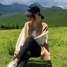 2025年夏季长袖修身型不连帽棒球服时尚百搭简约大方，女装棉衣/棉服，蒙绒特