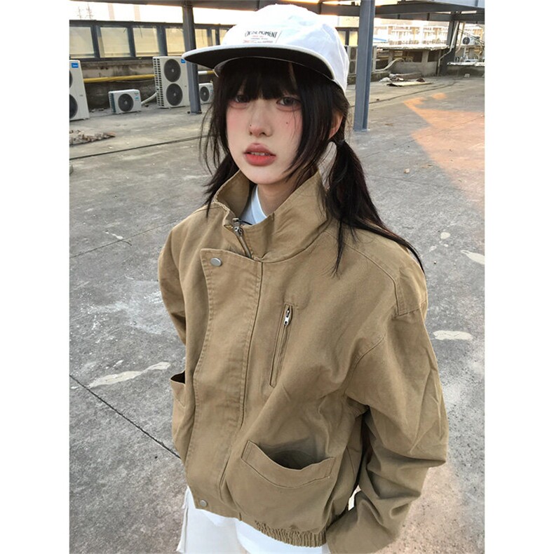 美式复古立领飞行员夹克男女短款巴恩风工装外套JK9803-P95,男装夹克,星座1004-3