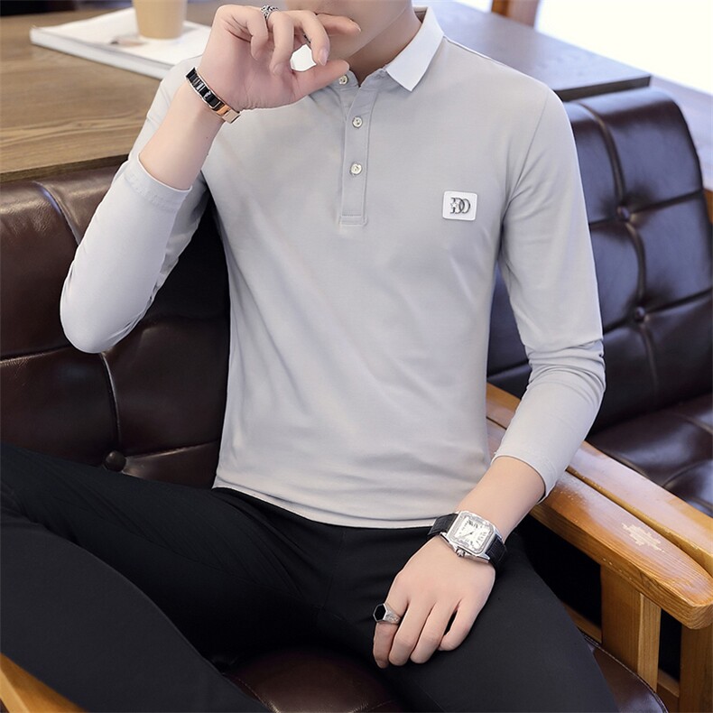 款6701-P40新款男士长袖T恤韩版潮流青年衬衫领POLO衫男,男装T恤,电商D310（原电商305）
