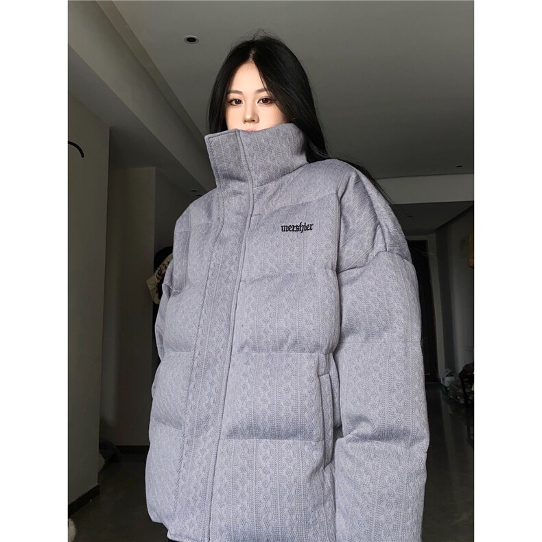 冬季复古立领保暖宽松情侣款简约纯色加厚面包服棉袄JKM28,男装棉衣,星座516A