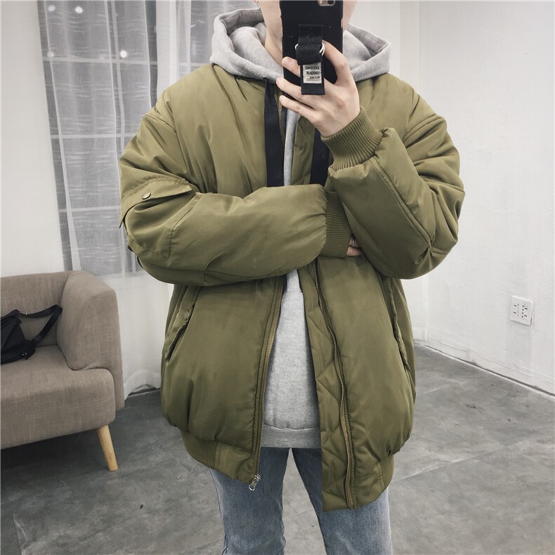 港风 纯色面包服男棒球服加棉加厚棉衣棉袄外套XZ1213-DZ13-P68图片