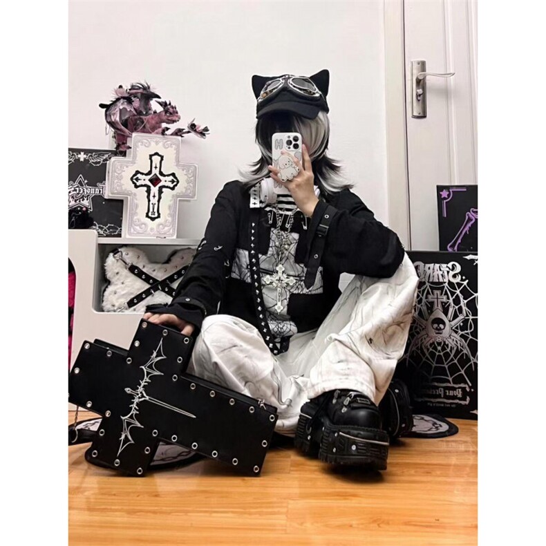 【有货】白色多口袋工装裤男女款美式设计感脏脏裤子A276HH-特P58,男装工装外套,星座1007（原301D）