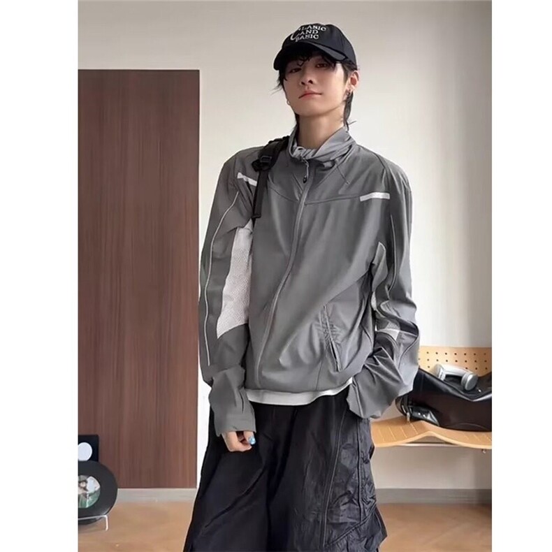 轻薄冰丝立领UBF50+防晒衣男款夏季防紫外线山系户外透气速干外套,男装防晒衣,星座601-1