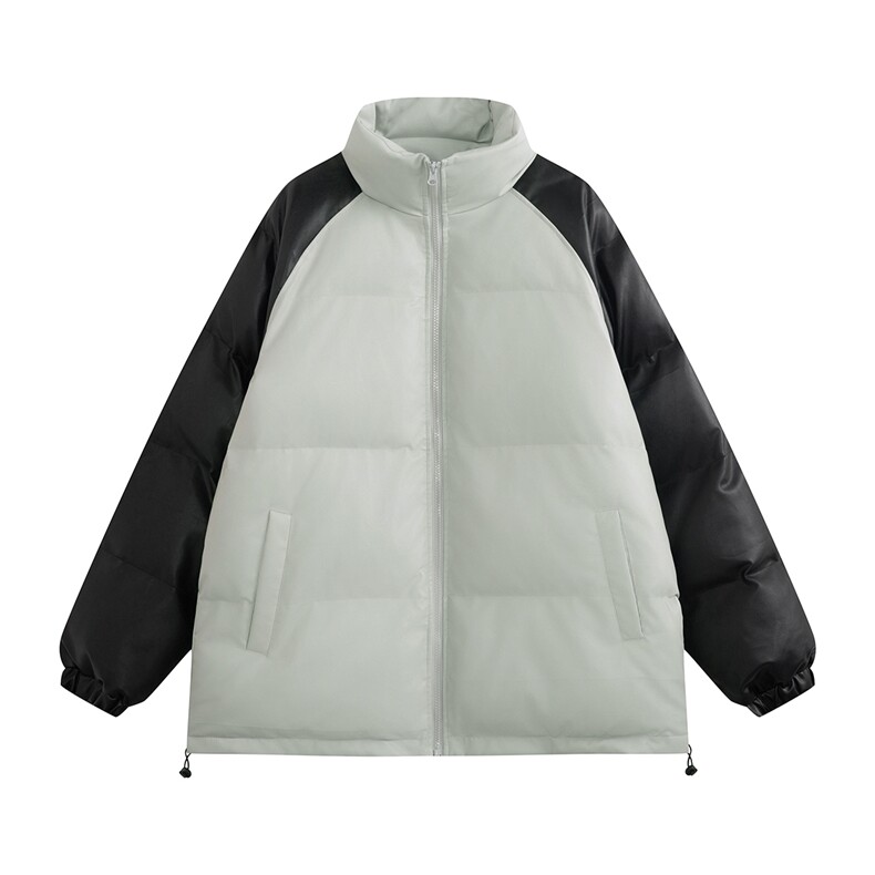 白底平铺 拼接撞色面包服时尚立领保暖皮棉服A247-MY520 特批85图片