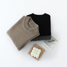 秋冬100%纯山羊绒衫男士半高领加厚毛衣打底宽松大码马鞍肩针织衫，童装儿童羊毛衫，冰晶童装