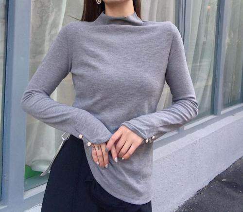 加绒打底衫袖口很有设计感SM，女装，尚映