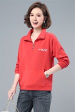 2021春季新款简约时尚休闲宽松小翻领卫衣女，女装卫衣/绒衫，依恋蒂丝