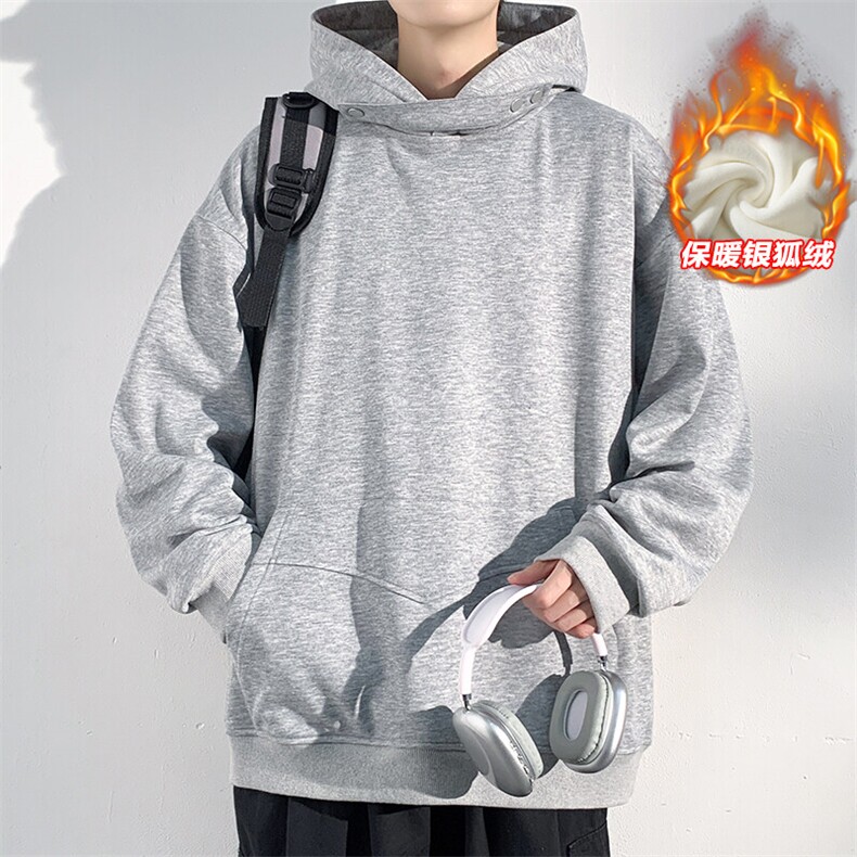 特批P38无差价冬季加绒加厚连帽卫衣男cleanfit潮上衣W2334J加绒,男装卫衣,电商A001-1