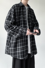 宽松格子衬衫男KD612-P50，男装衬衫，电商D312-1