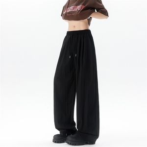 8XL-M冰丝凉感直筒裤子垂坠感大码薄款速干长裤阔腿裤KZ1956特P35图片