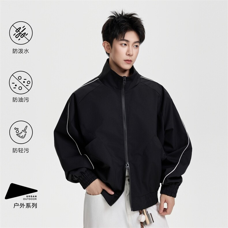 2026春季新款轻奢痞帅宽松纯色夹克潮牌外套男士JS5603-P75,男装夹克,星座610（原A335）