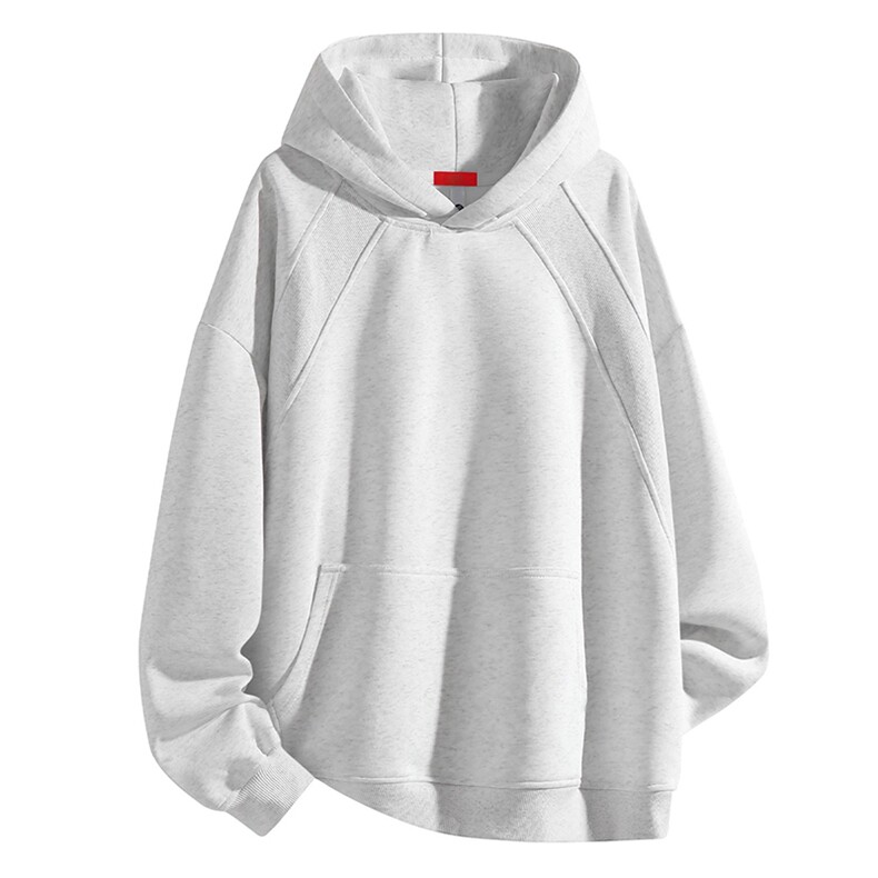 抖音得物二开秋冬美式高街重磅宽松结构螺纹拼接连帽卫衣外套X087，男装卫衣，电商A486