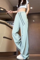夏季豆绿色新款激光打孔面料透气冰丝长裤XZ806-CK03038特P35控68，男装休闲裤，四季星座806
